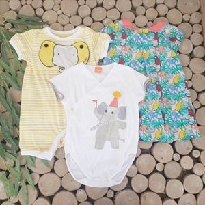 Jim Thompson Elephant Print and Monkey Print Baby Clothing Lot
